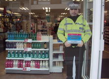 A cardboard cut-out in Superdrug