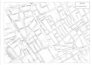 A map of the local area showing the focus for window smashing campaigns and marches. Source: Suffragette City