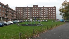 The suspect fled on foot to Cambridge Estate (pictured above)