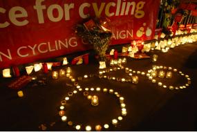 Tributes are paid to cyclists killed in London last year