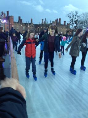  Young carers ice skating at Hampton Court
