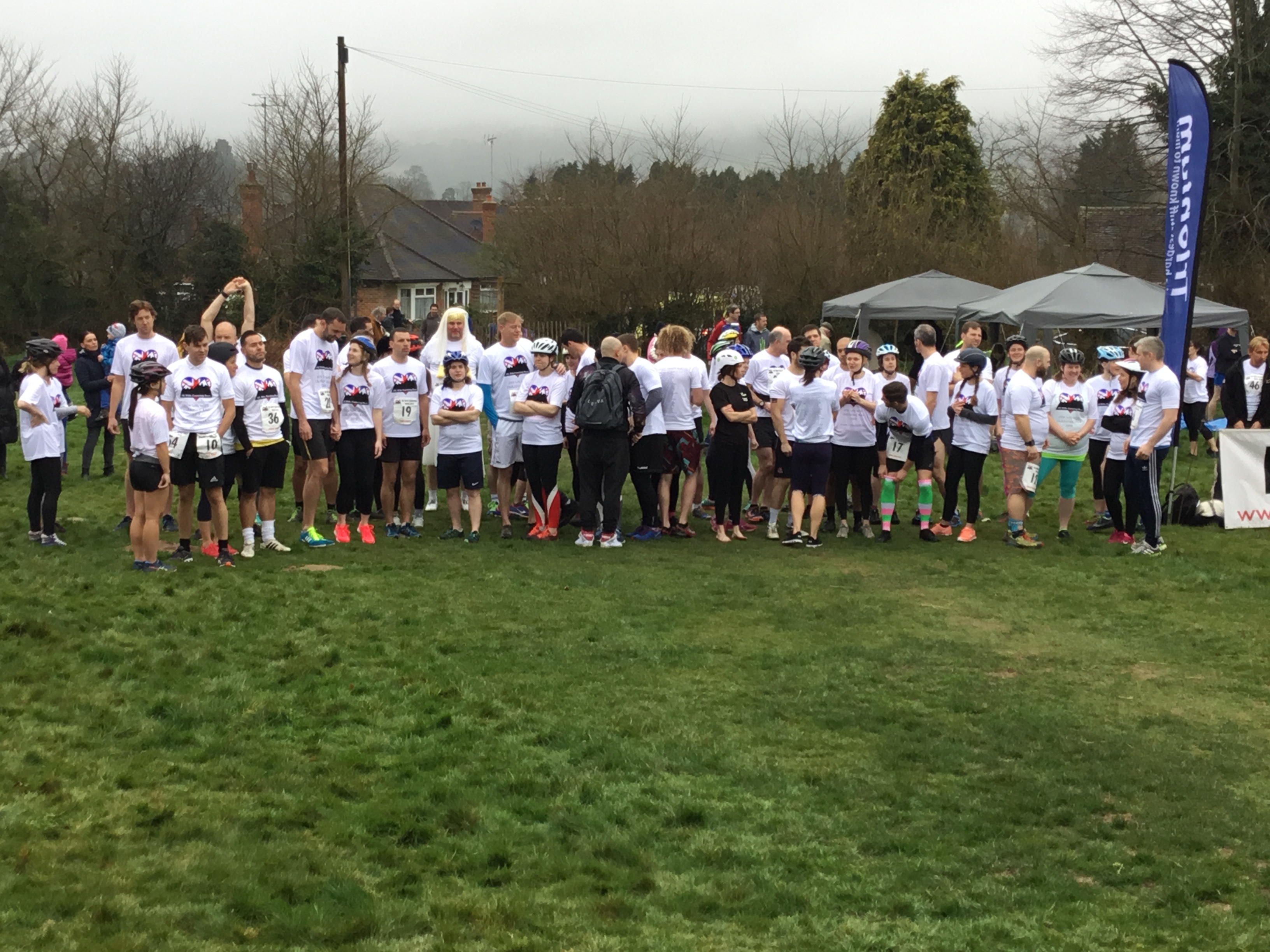 The competitors waiting at the starting line