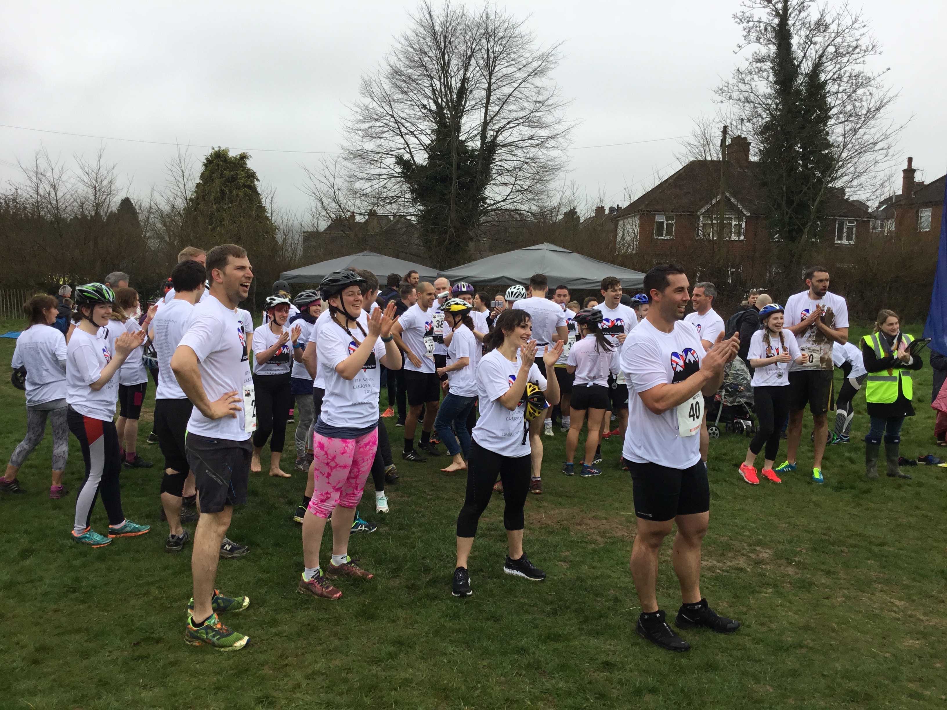 Finishers encouraged their fellow runners