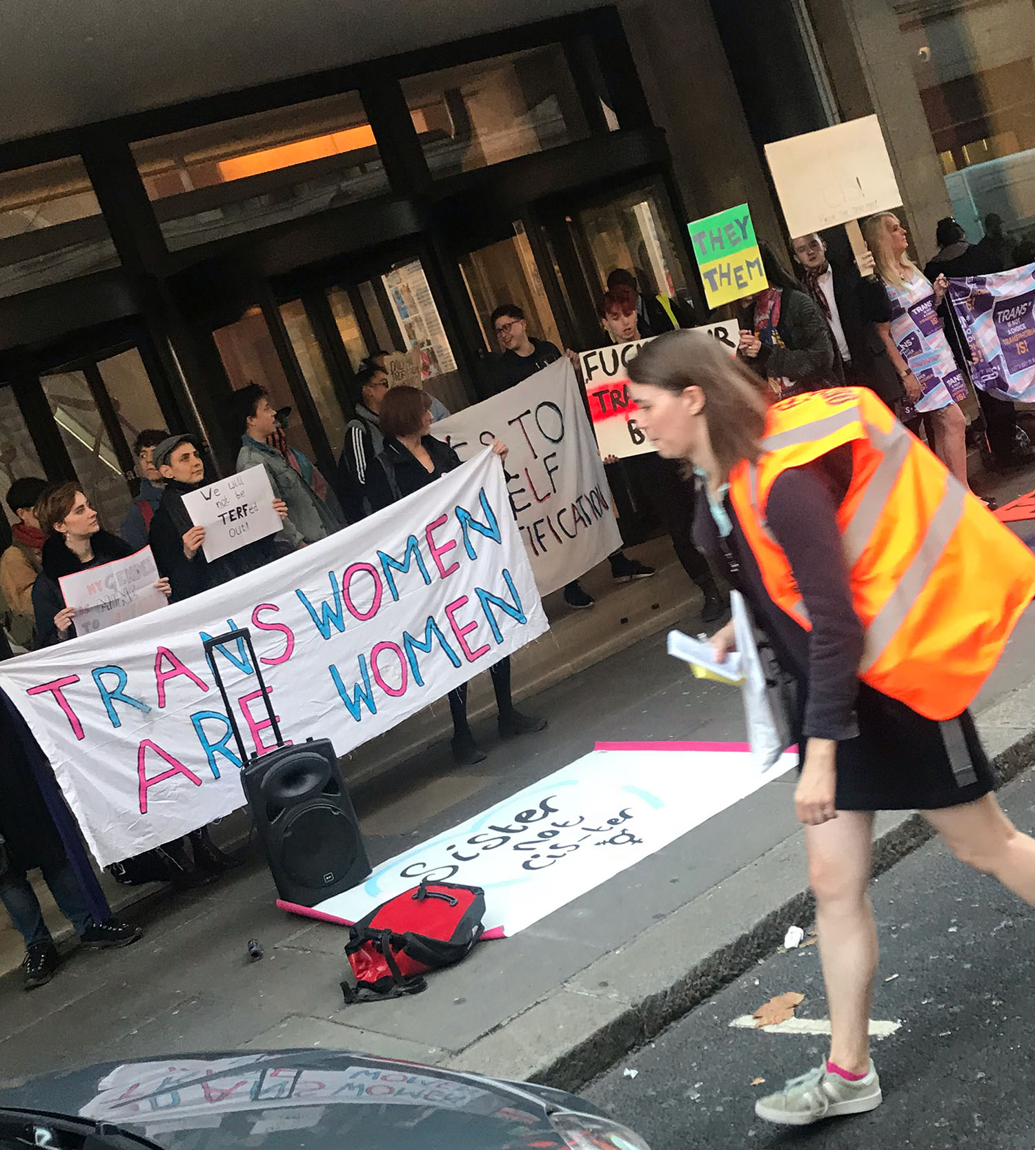 Trans activists protest outside Daily Mail group building