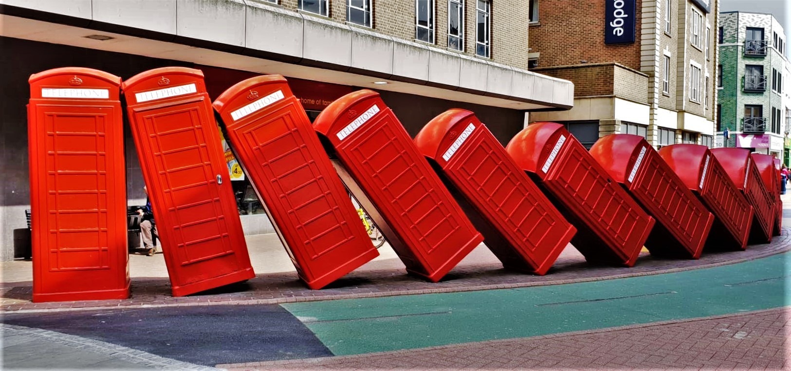 “Out of Order” telephone box artwork refurbished in Kingston