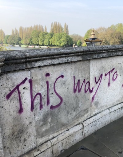 Council clean-up squad removes offensive graffiti from Kingston Bridge