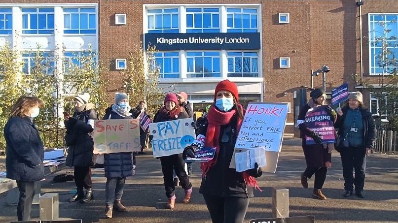 Video: Kingston University lecturers strike for better pay and working conditions