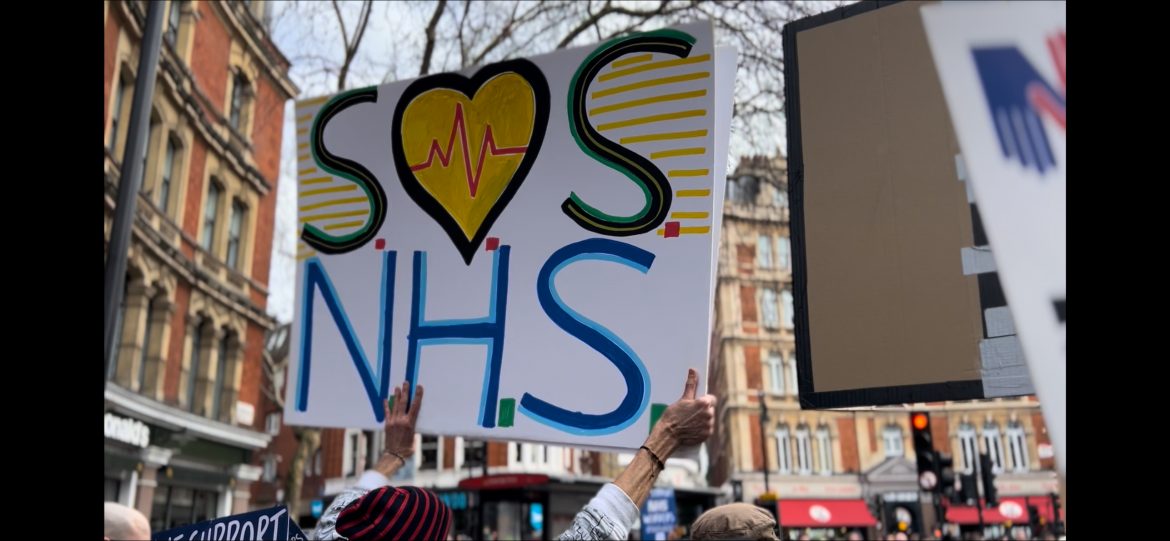 Doctors and nurses take to the streets of London to protest for NHS help
