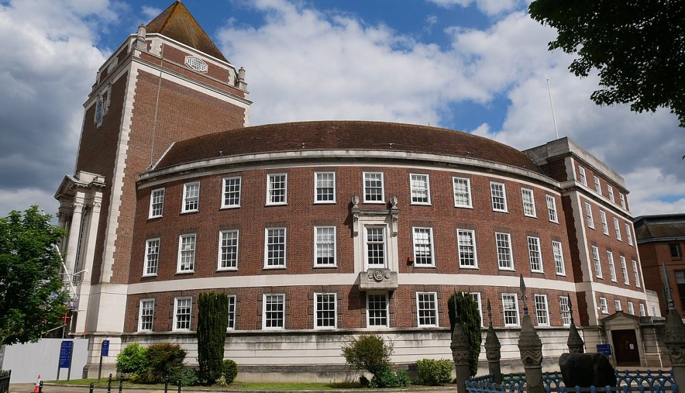 An image of the Guildhall, The Council building.