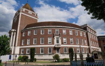 An image of the Guildhall, The Council building.