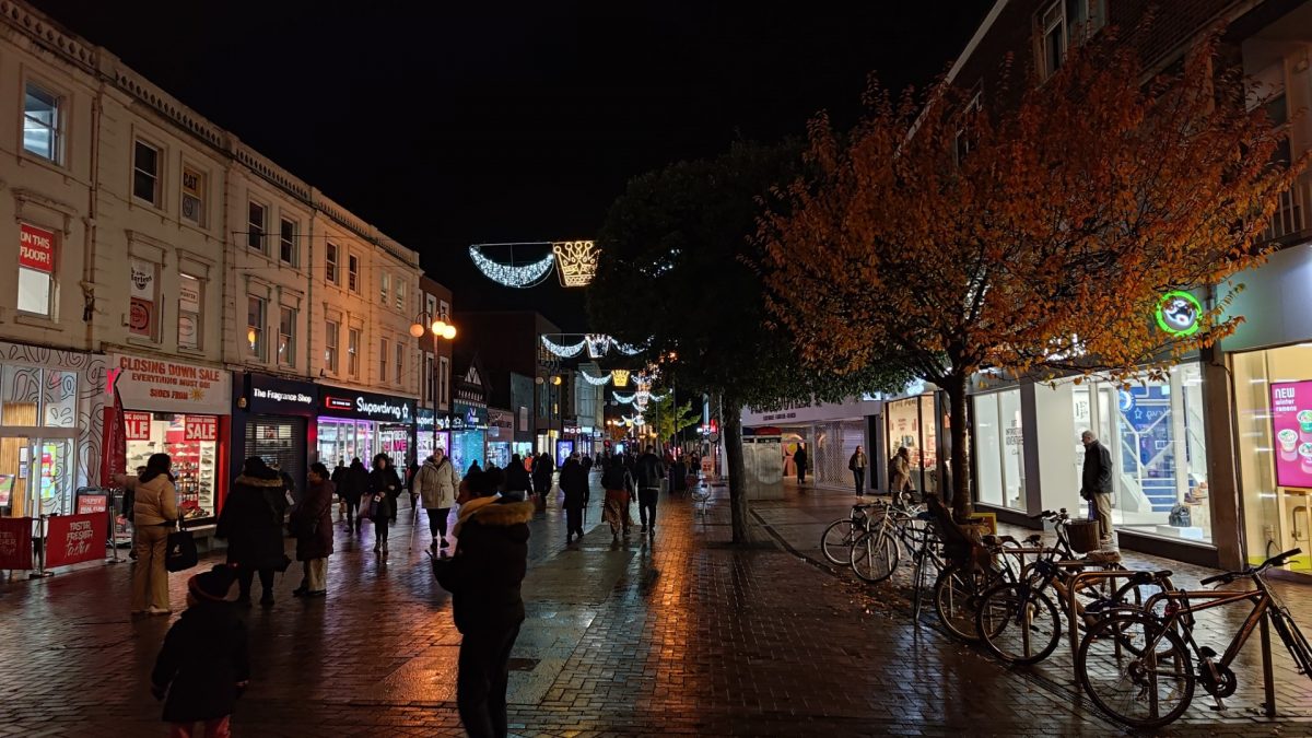 Kingston high street in Christmas time