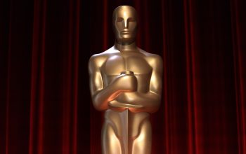 An Oscar statue on display at the award ceremony.