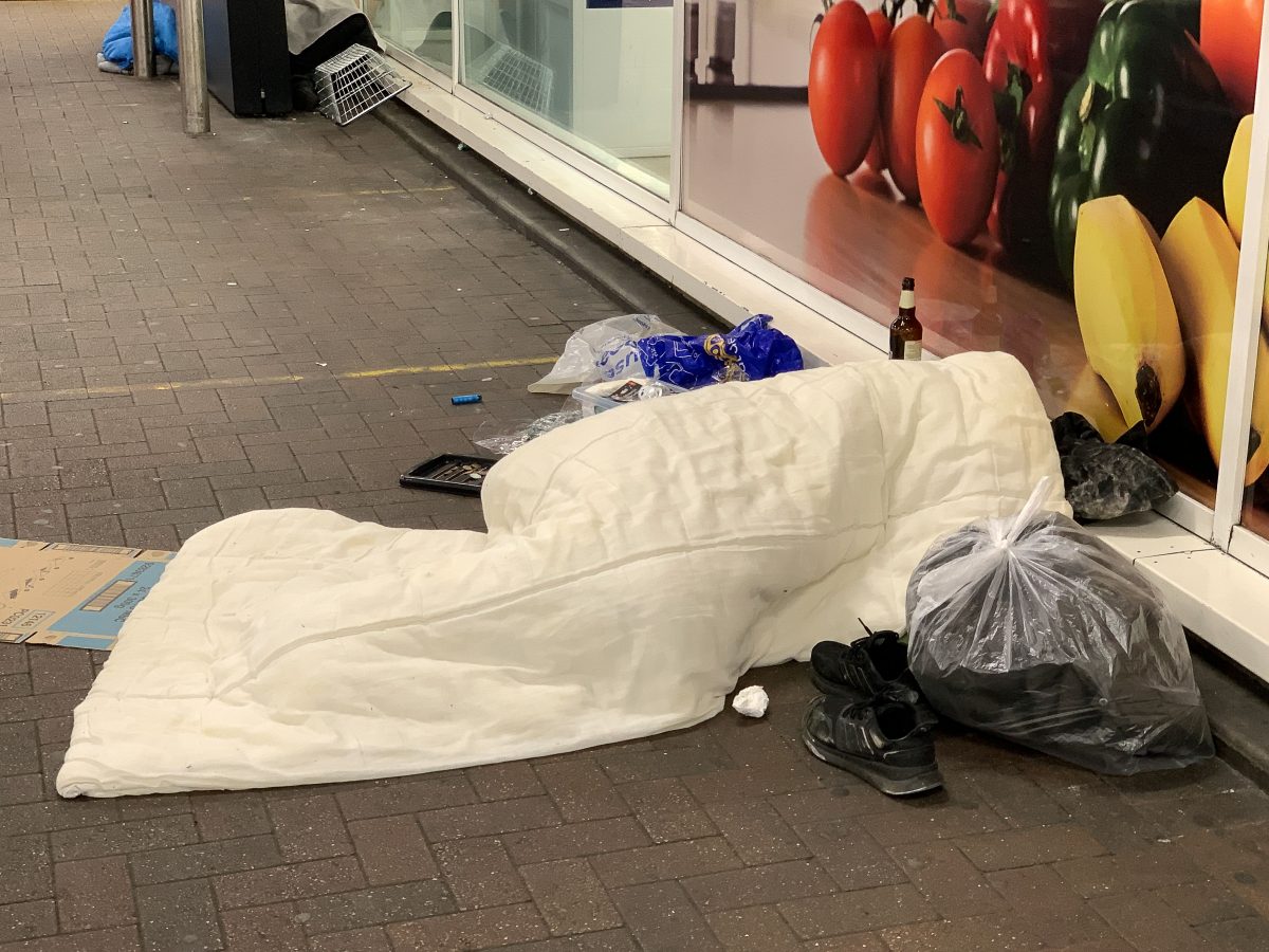 Photo of a homeless person.
