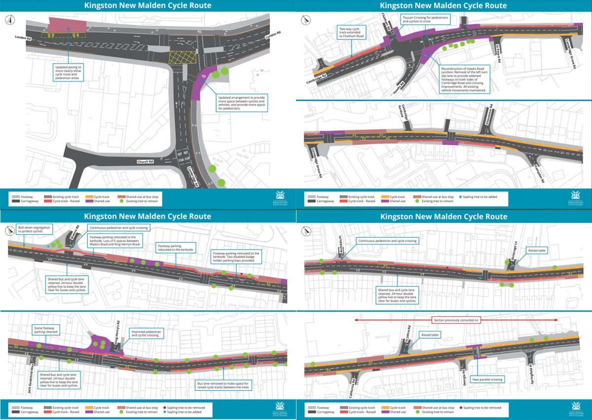 New updates to Kingston cycle lanes published by the Kingston Council (Credit: Kingston Let's Talk/ Kingston Council)