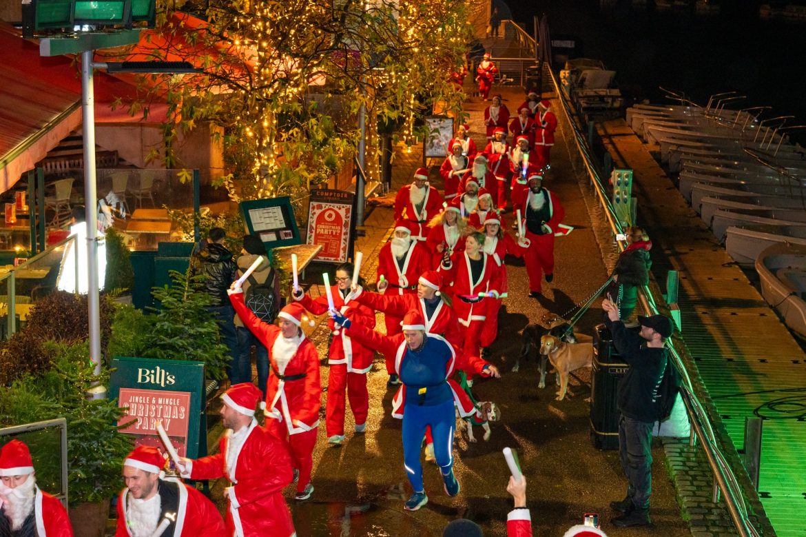 Watch: 120 Santas run 5K for charity in Kingston’s first ever festive fun run